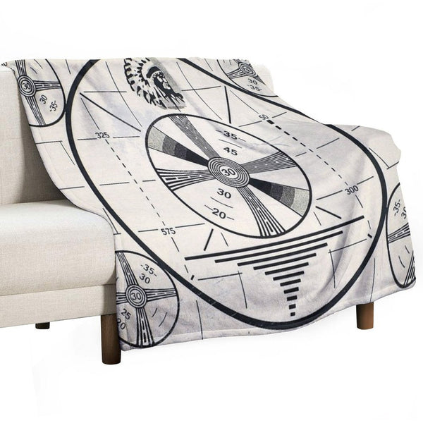 Retro TV Monoscope Test Pattern Durable Throw Blanket