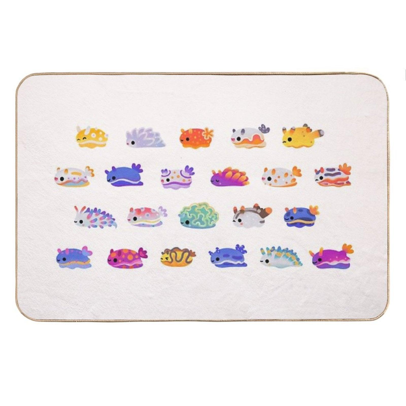 Sea Slug Day - Bright Bath Mat