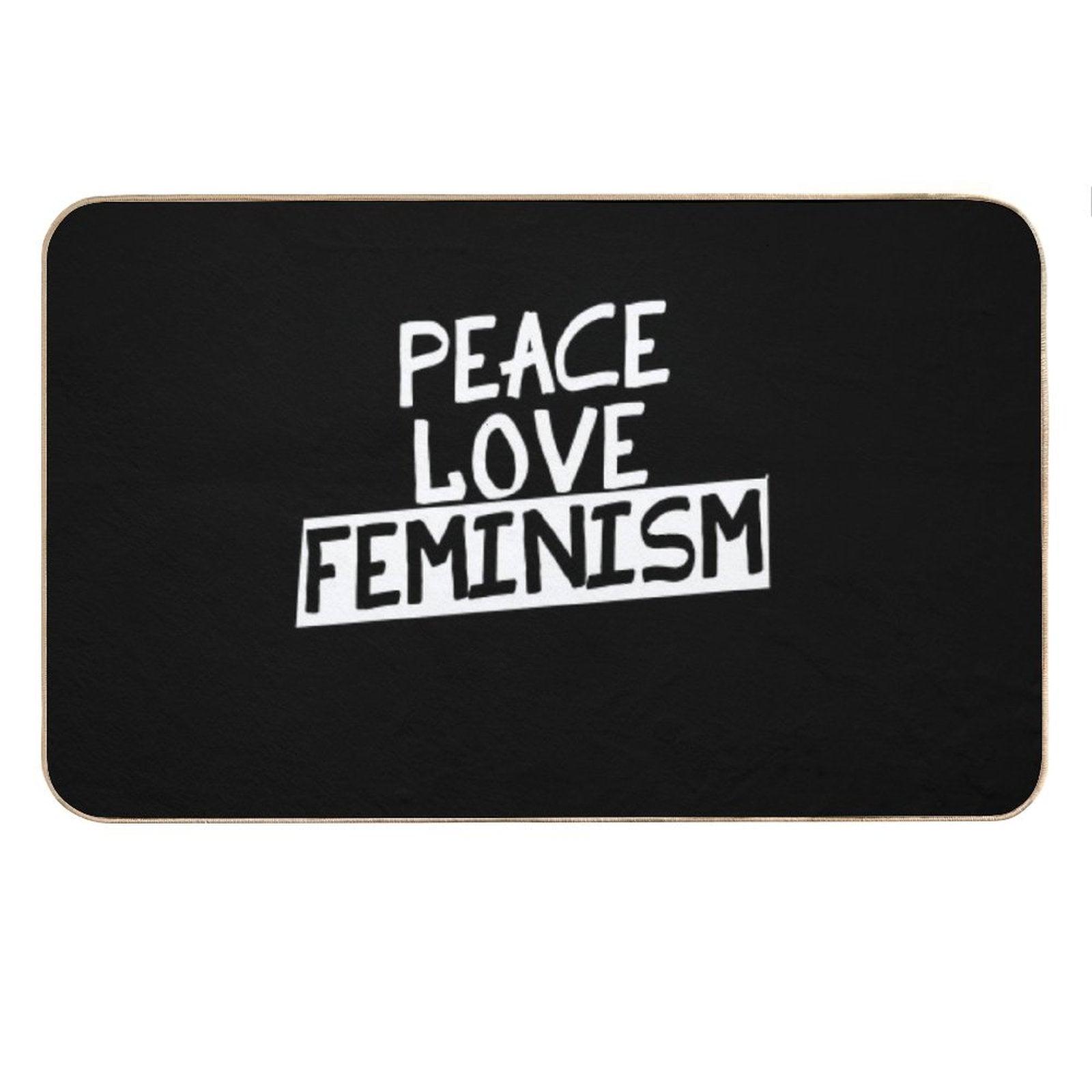 Peace Love Feminism Bath Mat