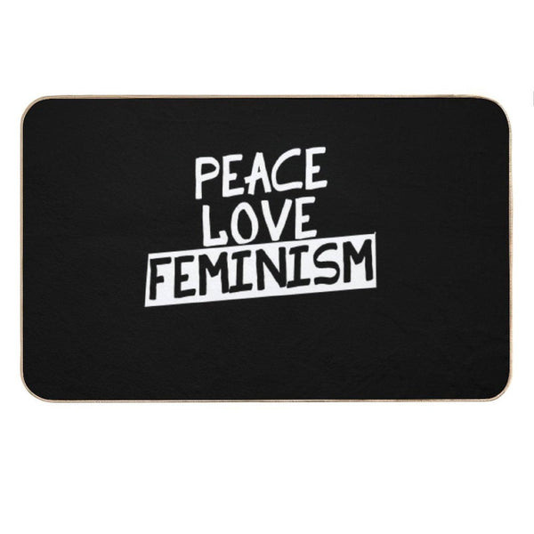 Peace Love Feminism Bath Mat