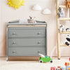 Baby Changing Table Infant Diaper with 3 Drawers and Safety Belt-Gray