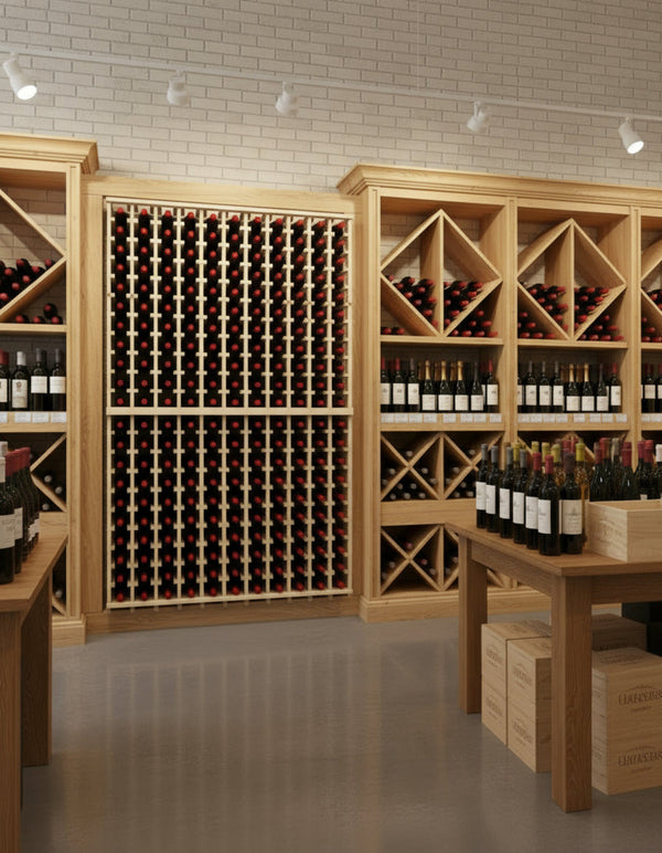 Wine Racking 10 Column Display Customizable Standard Bottle Storage