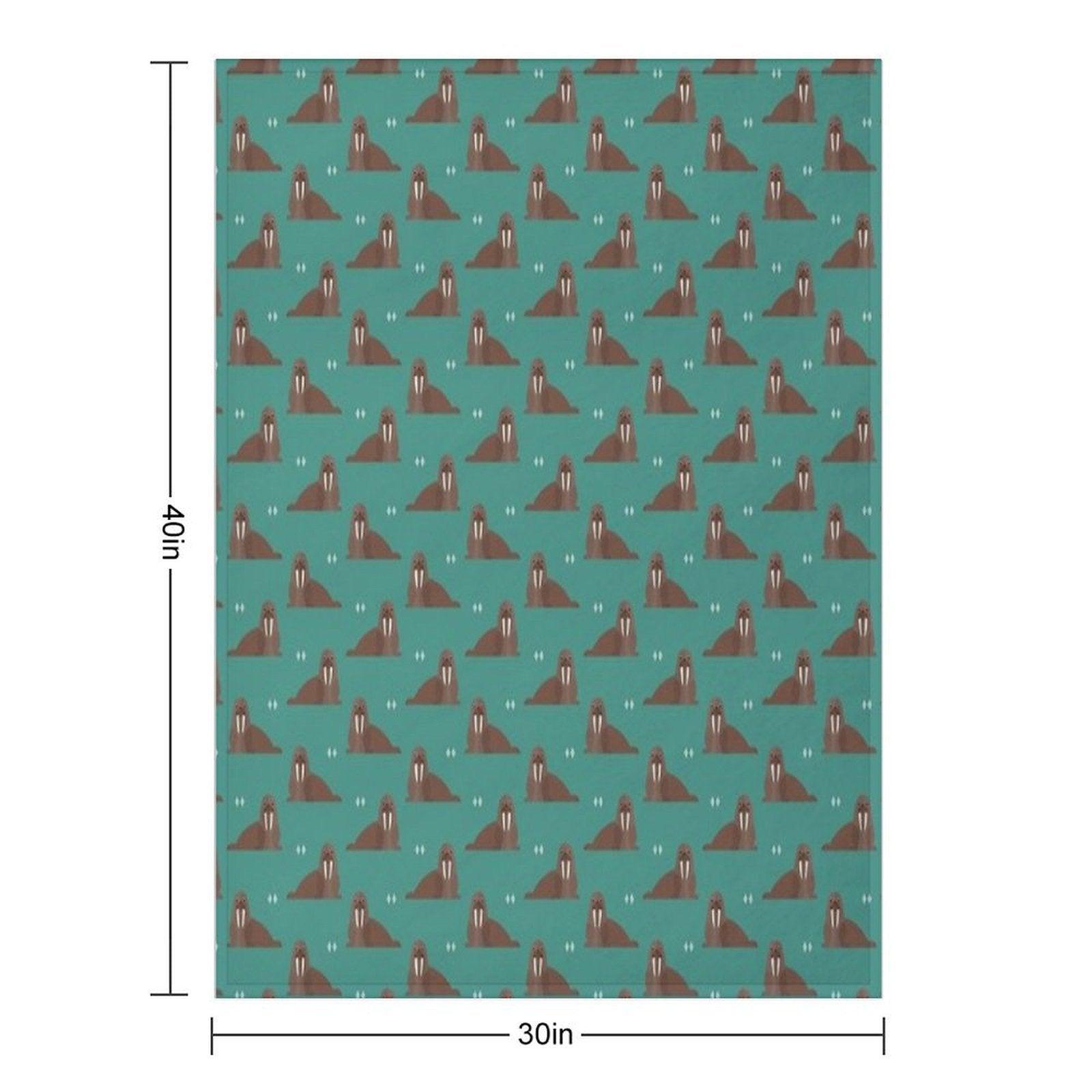 Walrus Party Throw Blanket
