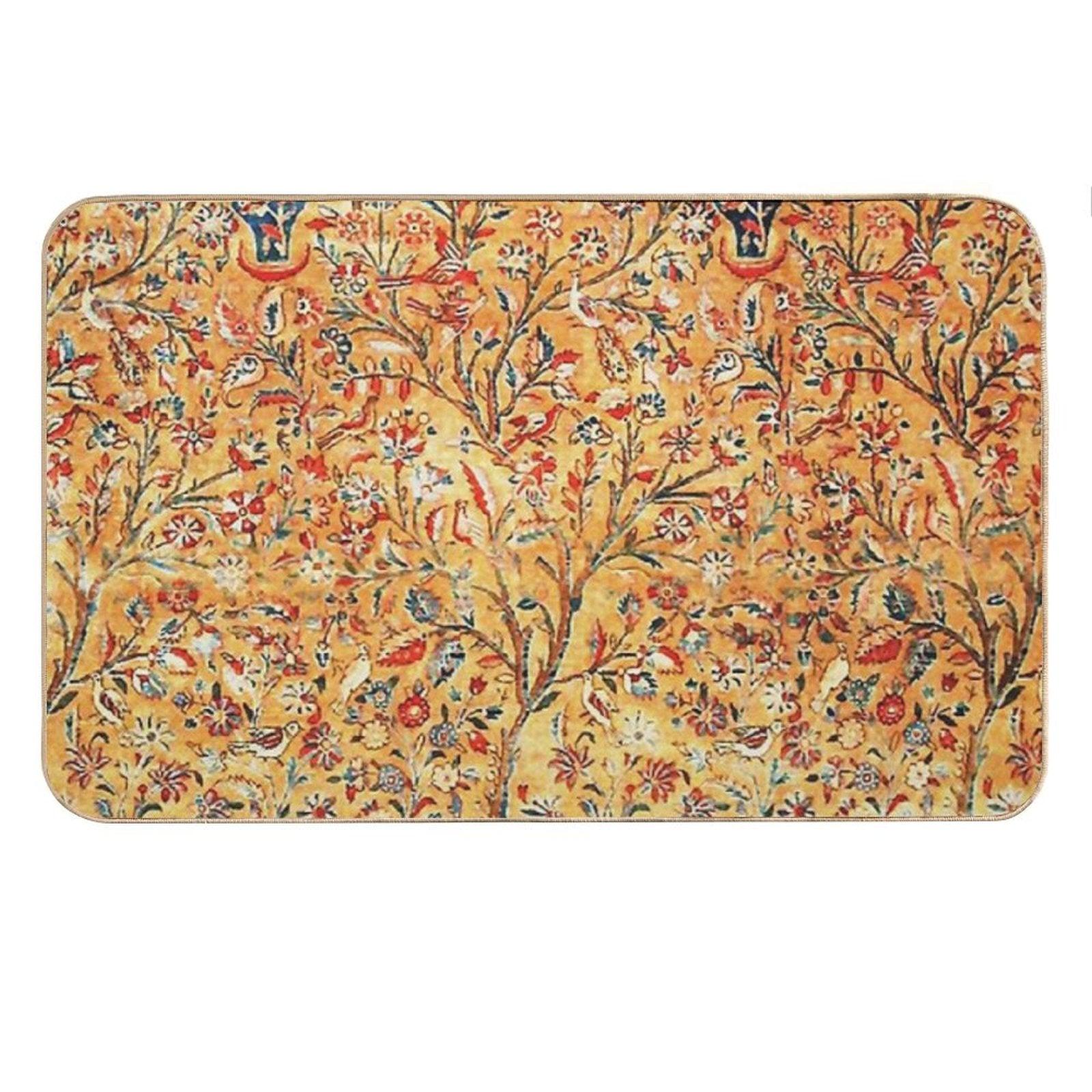 Antique Persian Tree of Life Kashan Rug Print Bath Mat