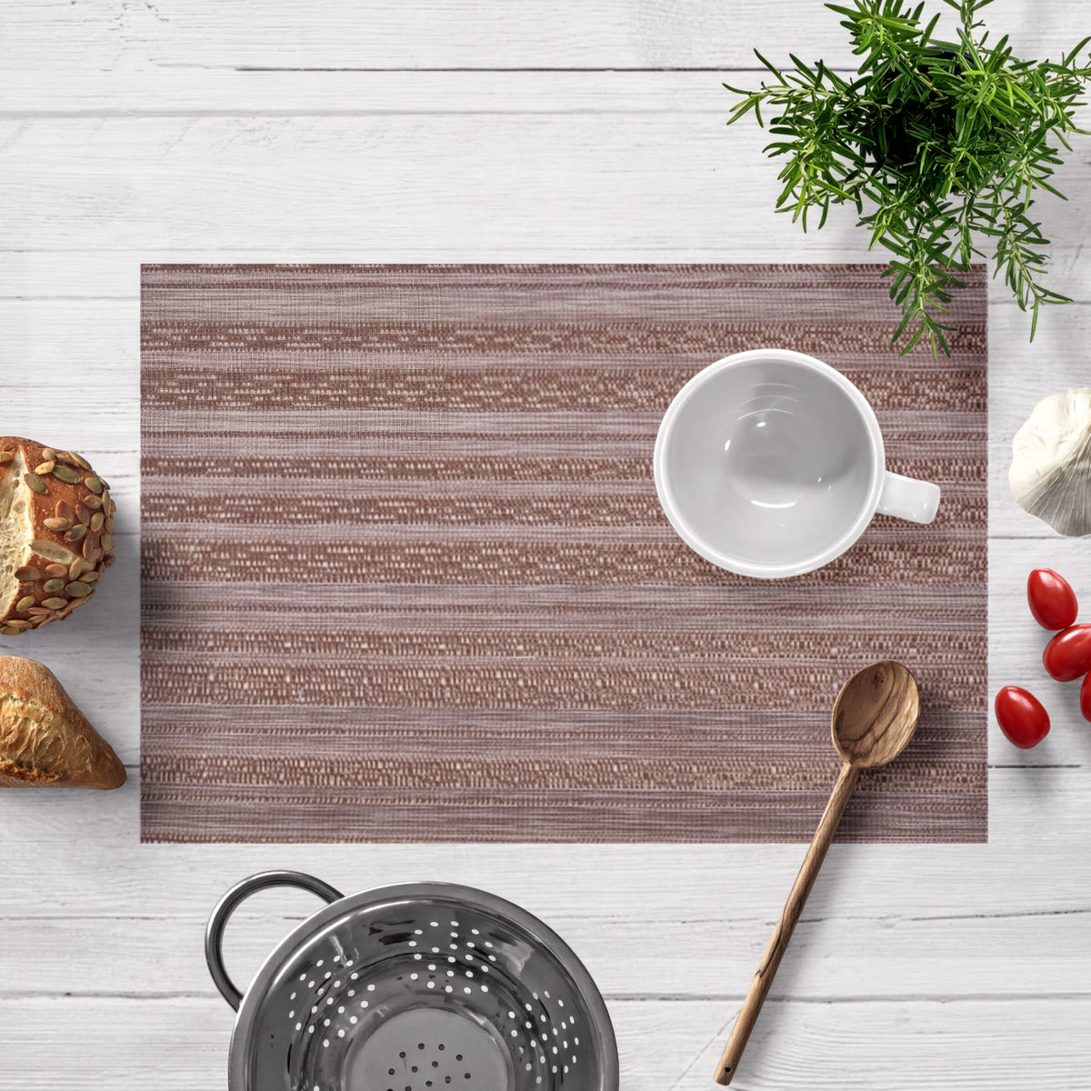 PVC Placemats – Brown Dining Table Mats | Non Slip, Heat Resistant & Waterproof