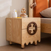 Nordic Modern Minimalist Solid Wood Ash Bedside Table Drawer Storage