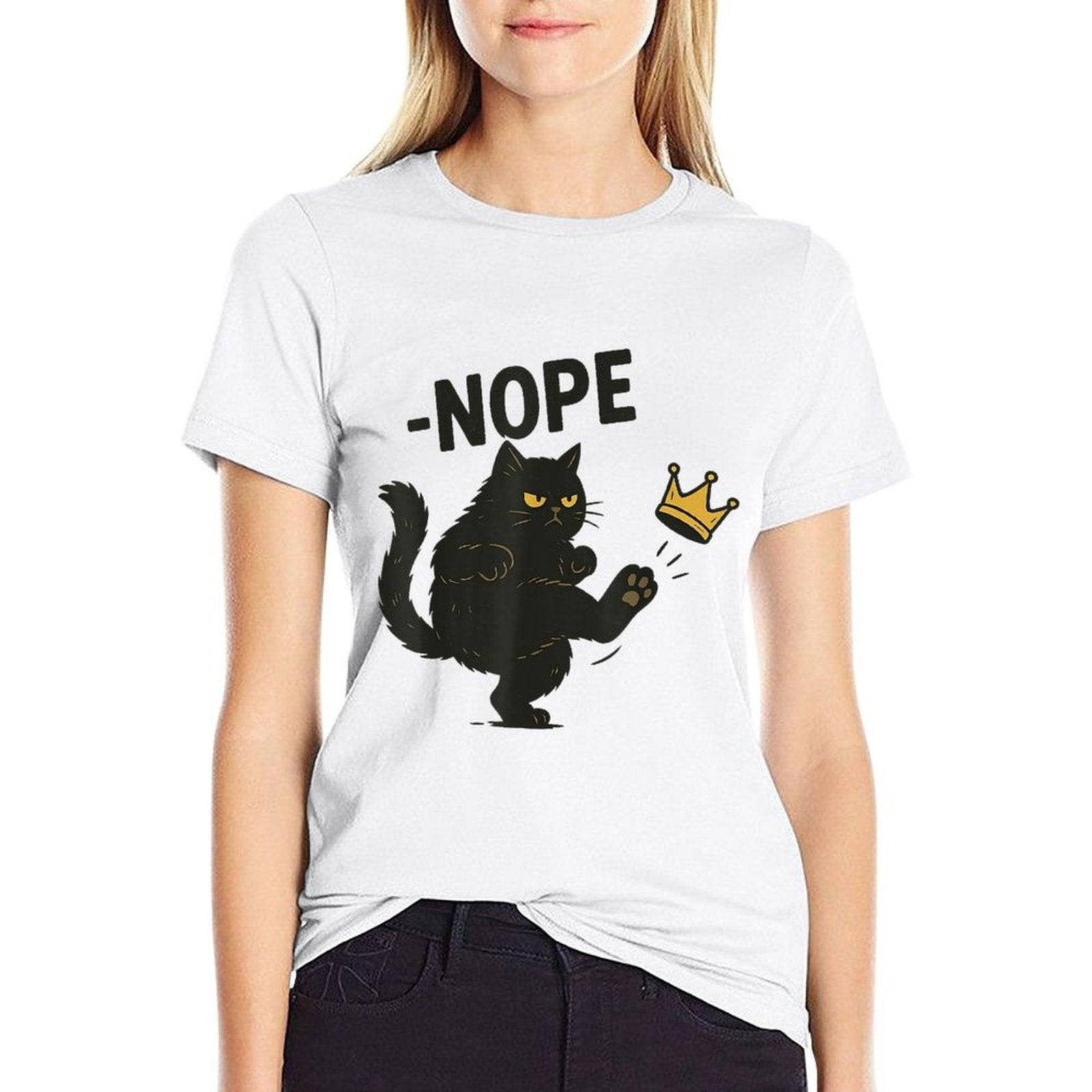 NOPE No Kings in America Black Cat Pro Democracy  Easy-care T-Shirt