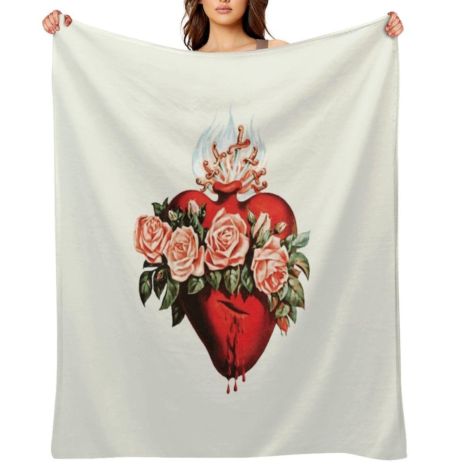 Immaculate Heart of Mary Vintage Throw Blanket