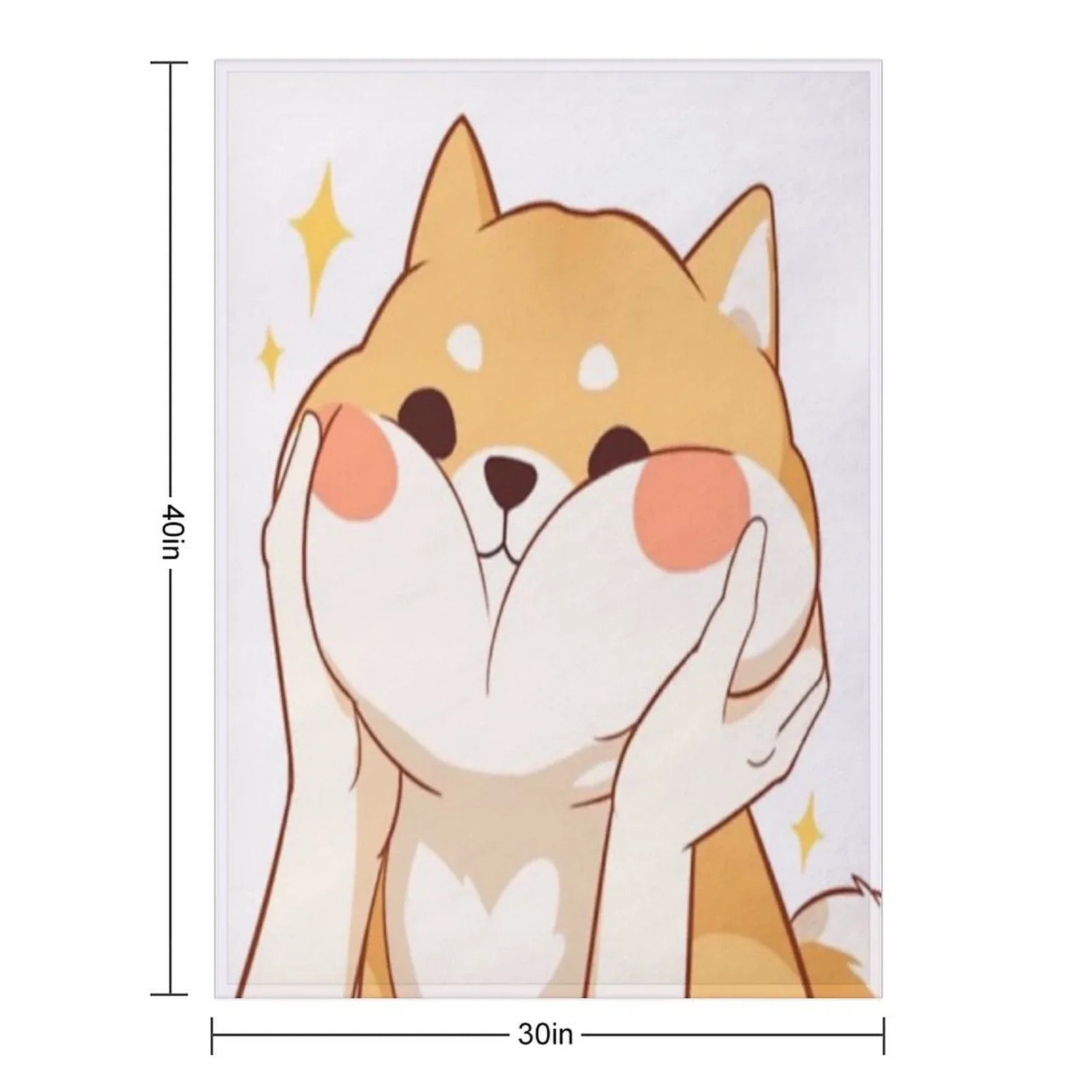Kawaii Shiba Inu Throw Blanket