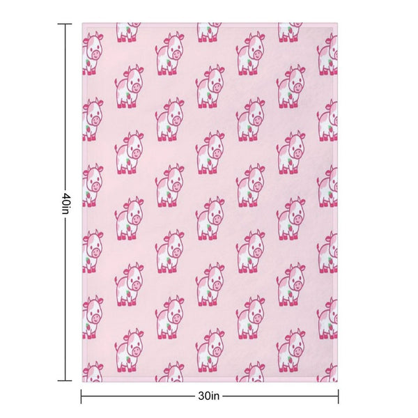 Strawberry Cow All-season Throw Blanket