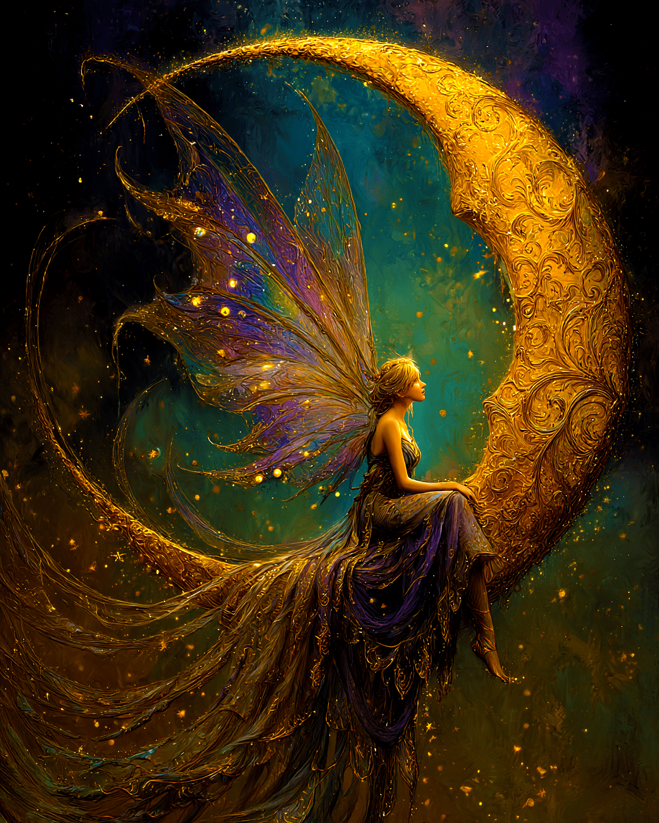 Fairy Art Print – 8x10 Magical Fairy Wall Decor with Dreamlike Fantasy Scene