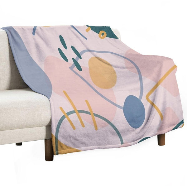 Abstract Shapes Plush Throw Blanket
