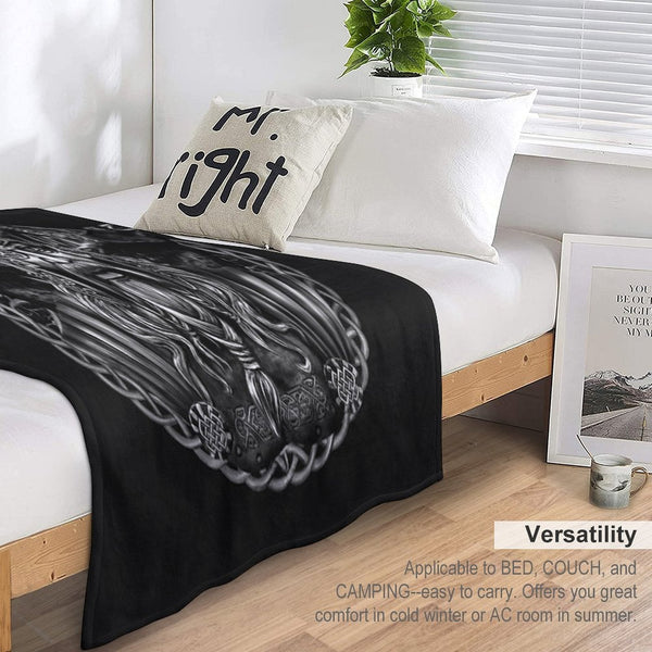 Odin And His Ravens Huginn And Muninn All-season Throw Blanket