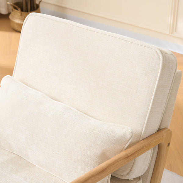 Beige Mid‑Century Accent Chair