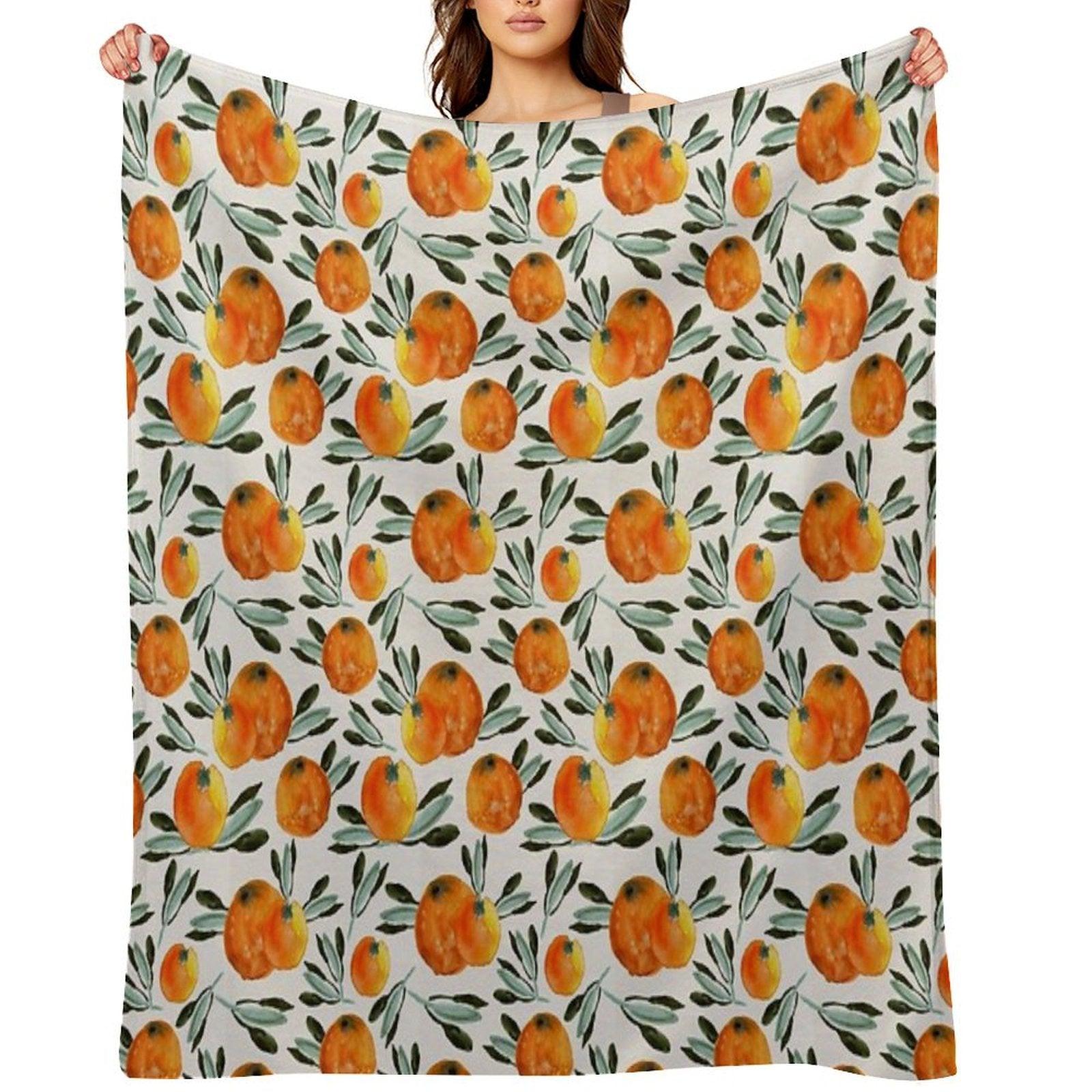Sunny Orange Throw Blanket