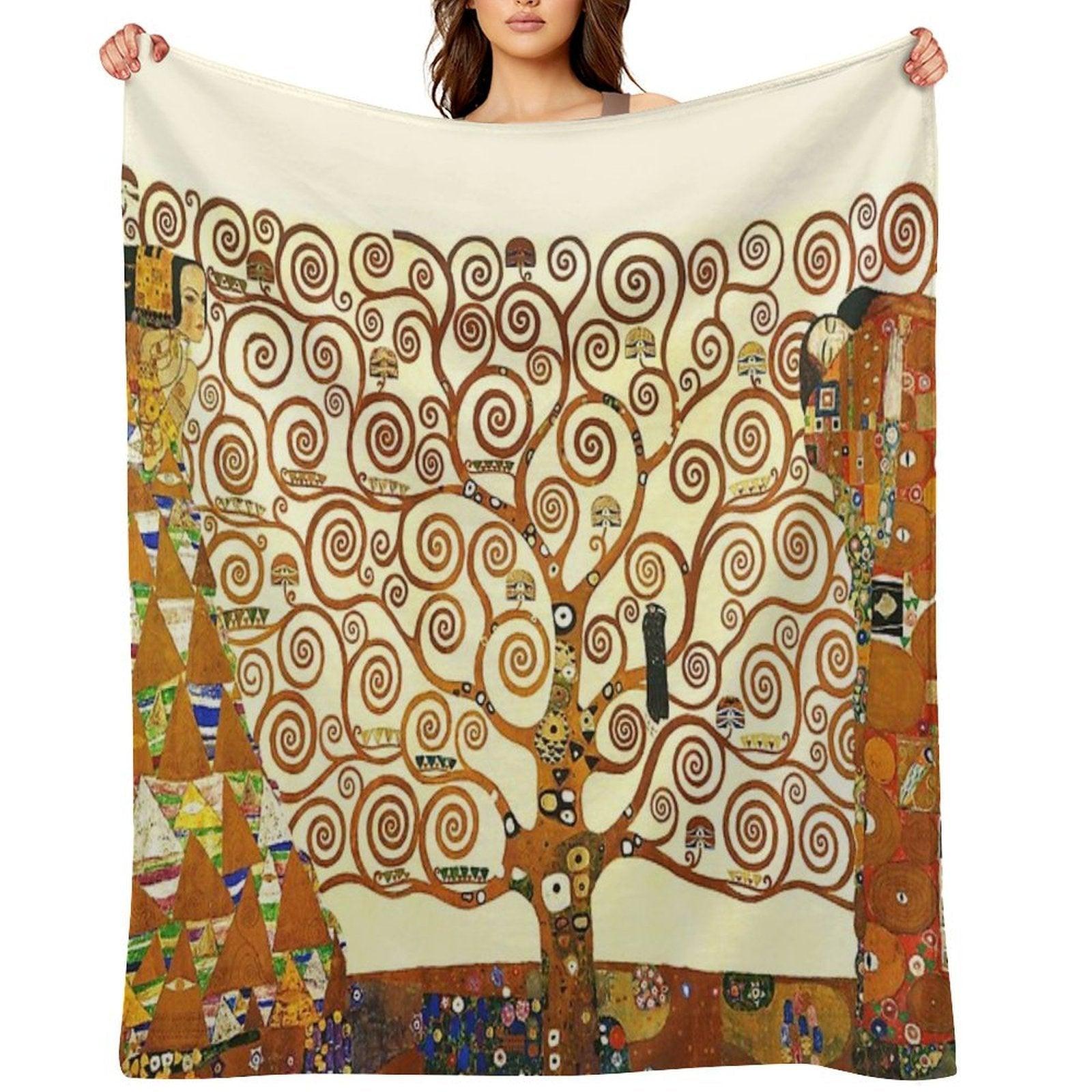 HD The Tree of Life, 1905 by Gustav Klimt - HIGH DEFINITION Throw Blanket