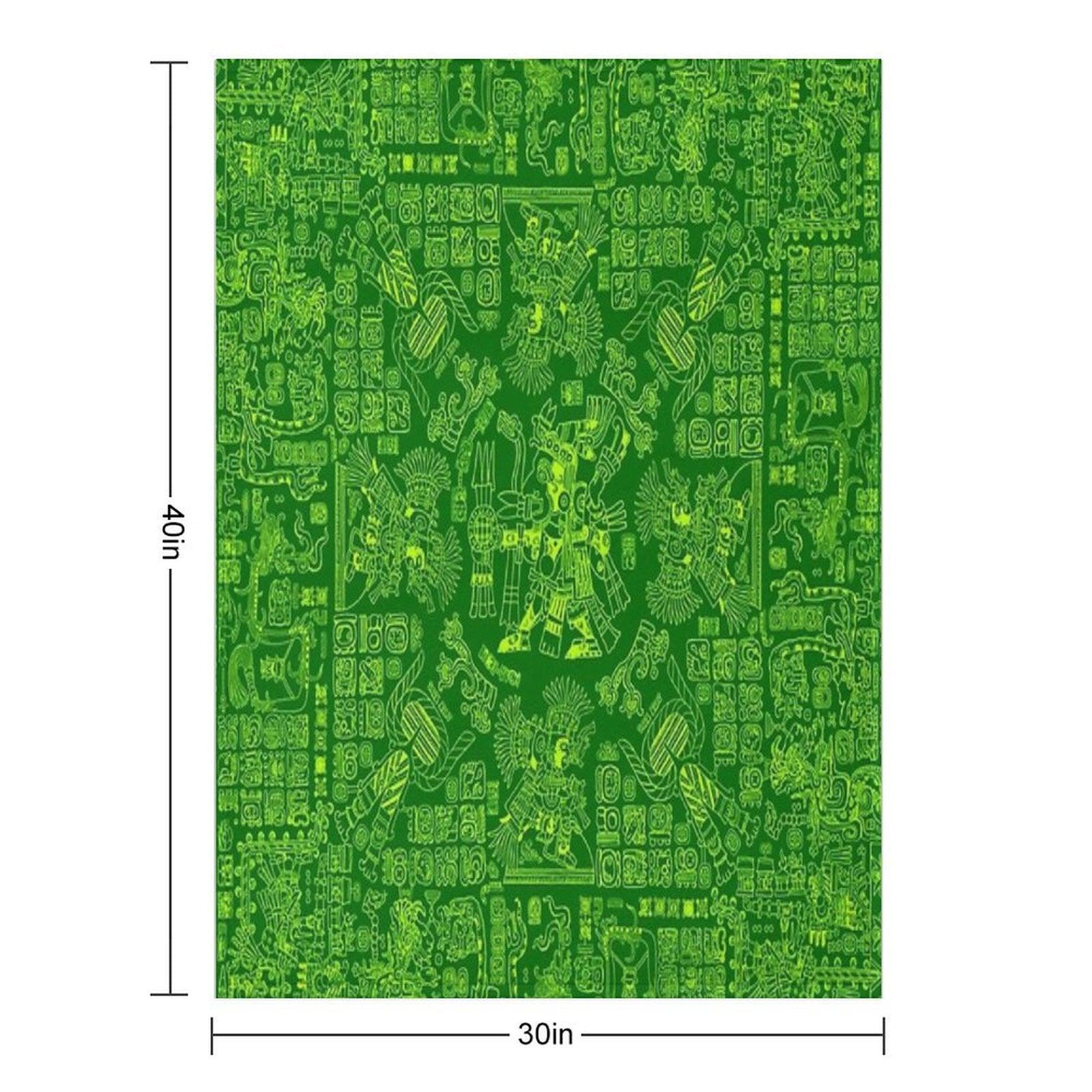 Mayan Spring GREEN Throw Blanket