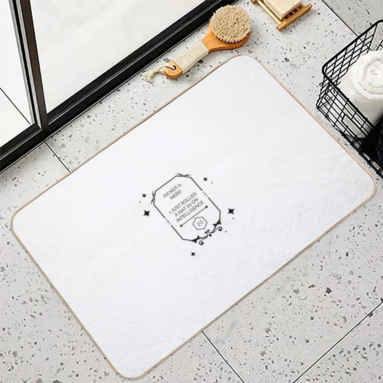 Dnd Intelligence Roll D20  Stain-Proof Bath Mat