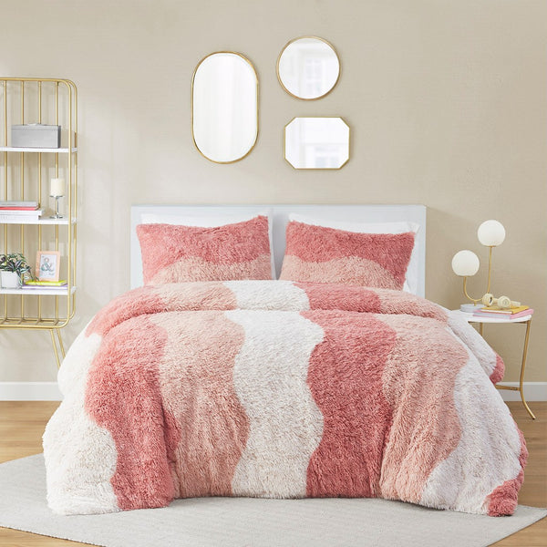Cassie Ombre Shaggy Faux Fur Comforter Set - Gifts for You 'n Me