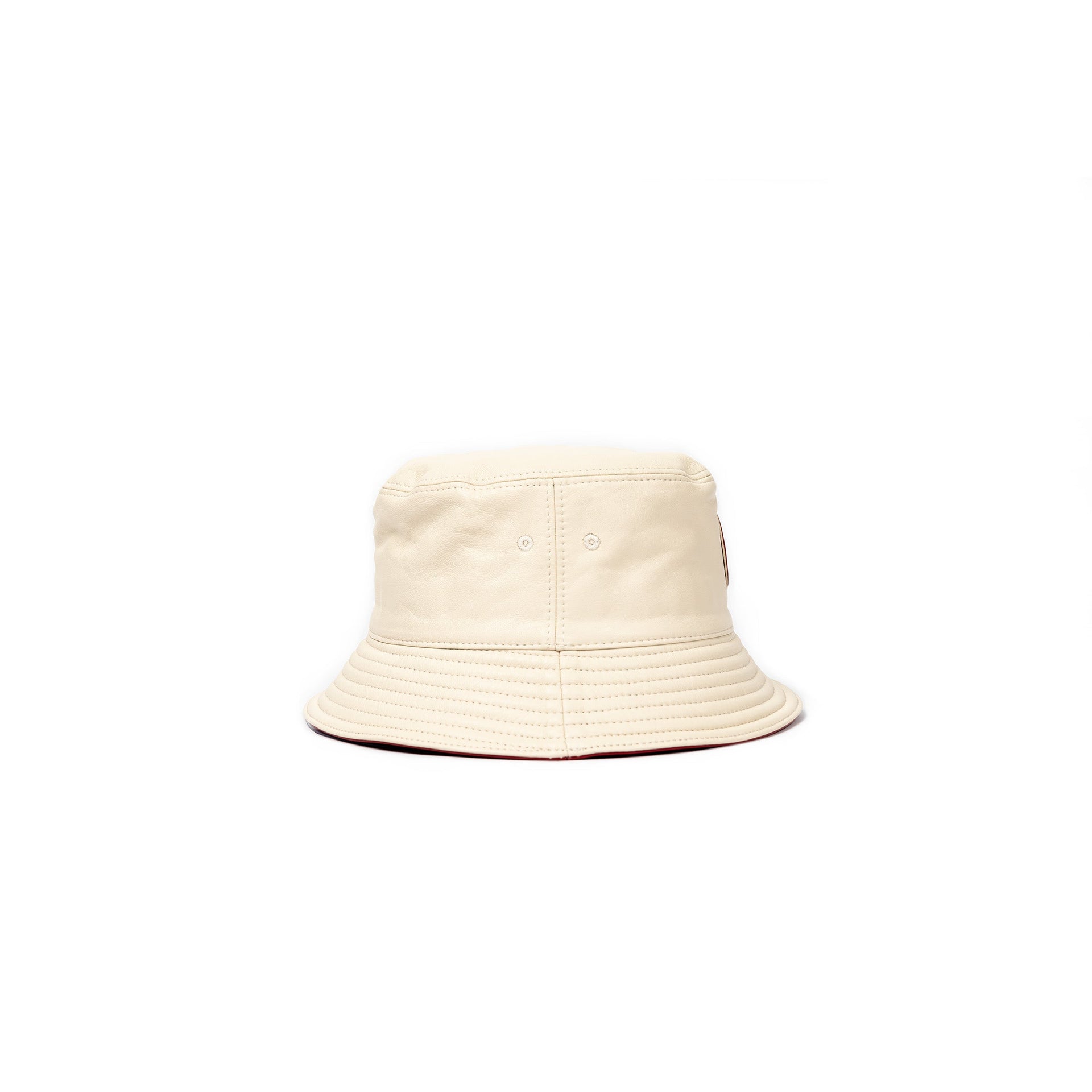 Leather Bucket Hat (Butter Cream)