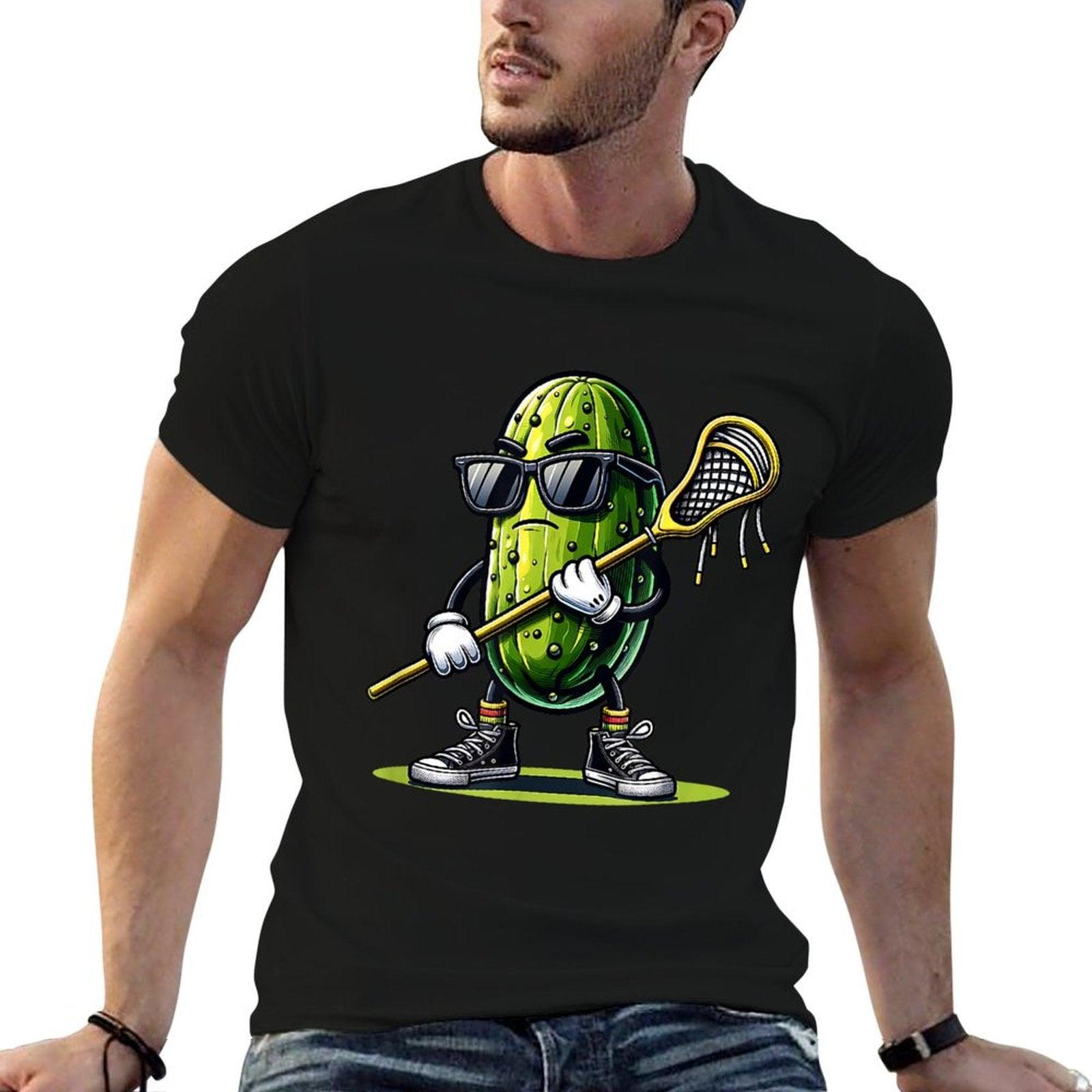 Pickle Playing Lacrosse Funny Sports Trendy For Boys T-Shirt