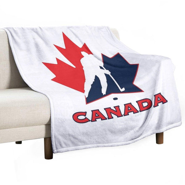 Hockey, Canada Throw Blanket