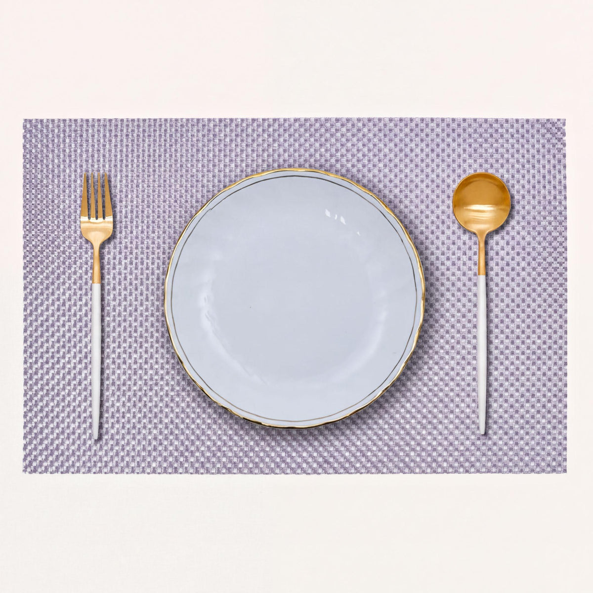 PVC Placemats - Silver Dining Table Mats | Heat Resistant Non Slip Indoor Outdoor
