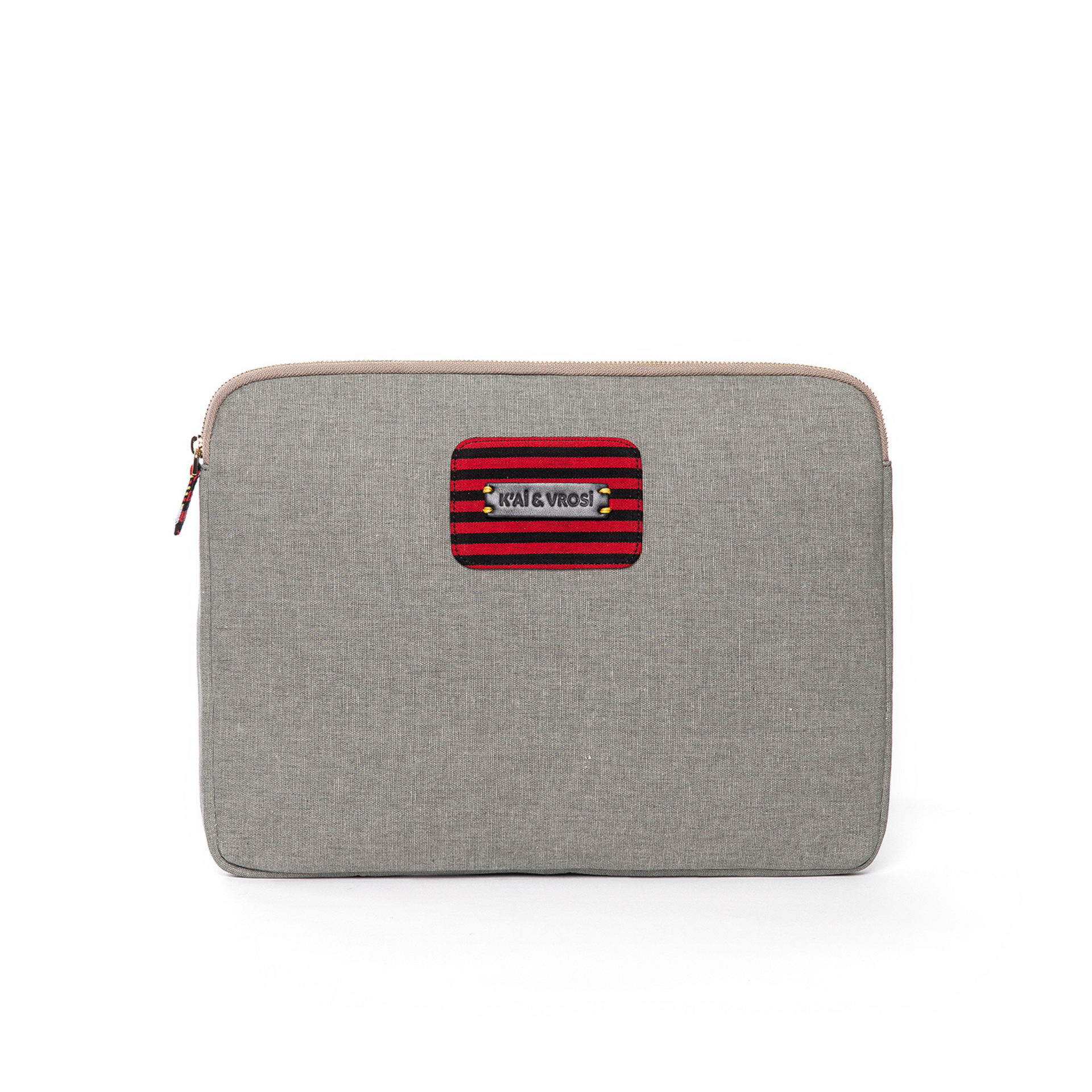 Zipped Gray Canvas Laptop Case for 13