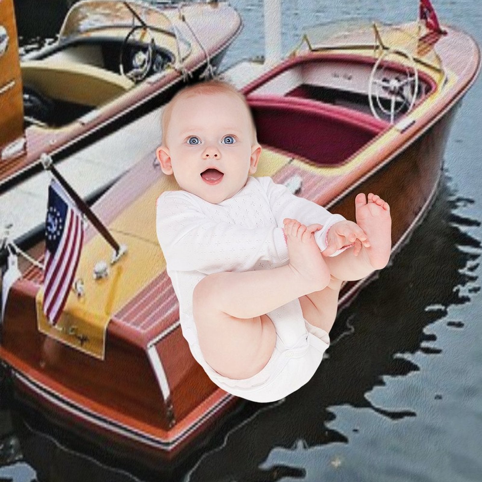 Photo of A Chris Craft Riviera Travel-friendly Throw Blanket