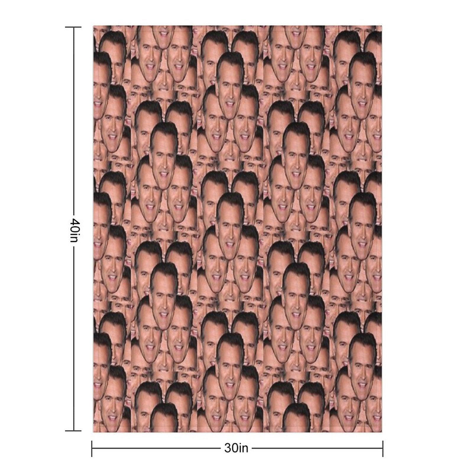Bruce Campbell Evil Dead Head Shot Throw Blanket