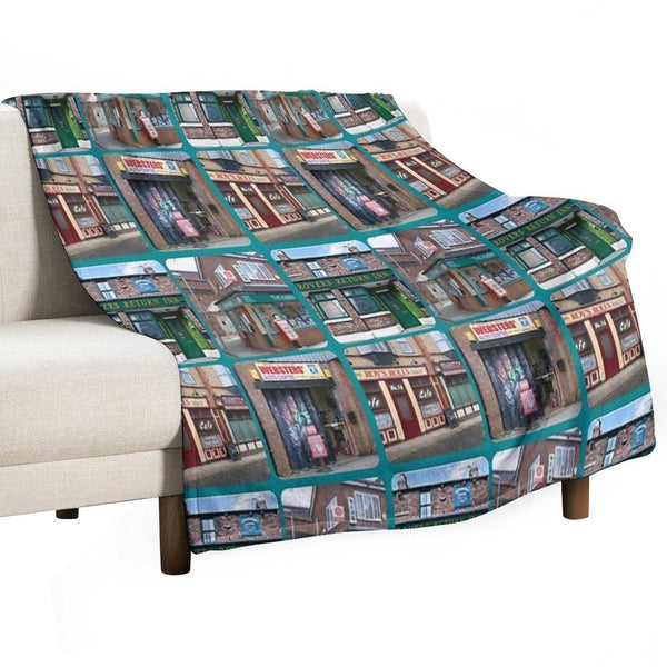 Corrie Iconic Buildings Throw Blanket