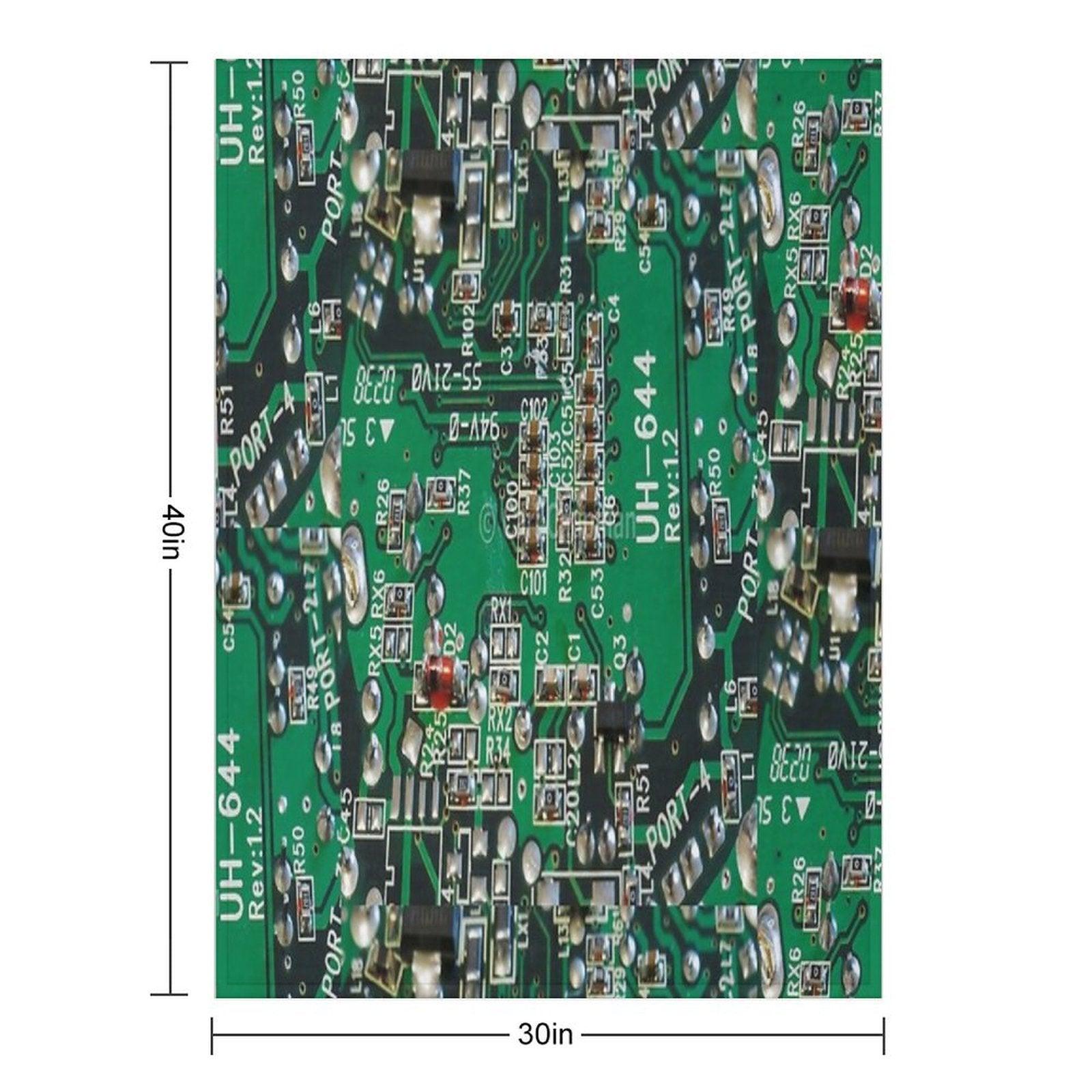 Electric Circuit Board Throw Blanket