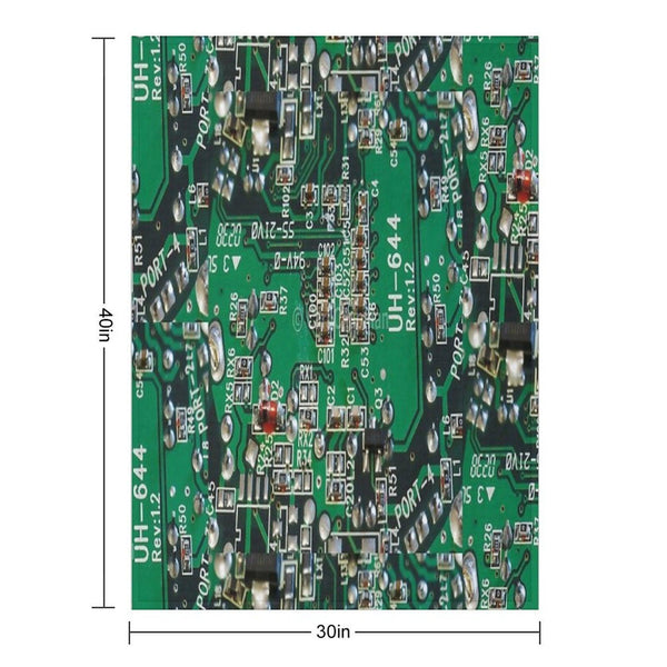 Electric Circuit Board Throw Blanket