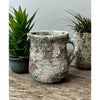 Cement Rustic Floral Jar