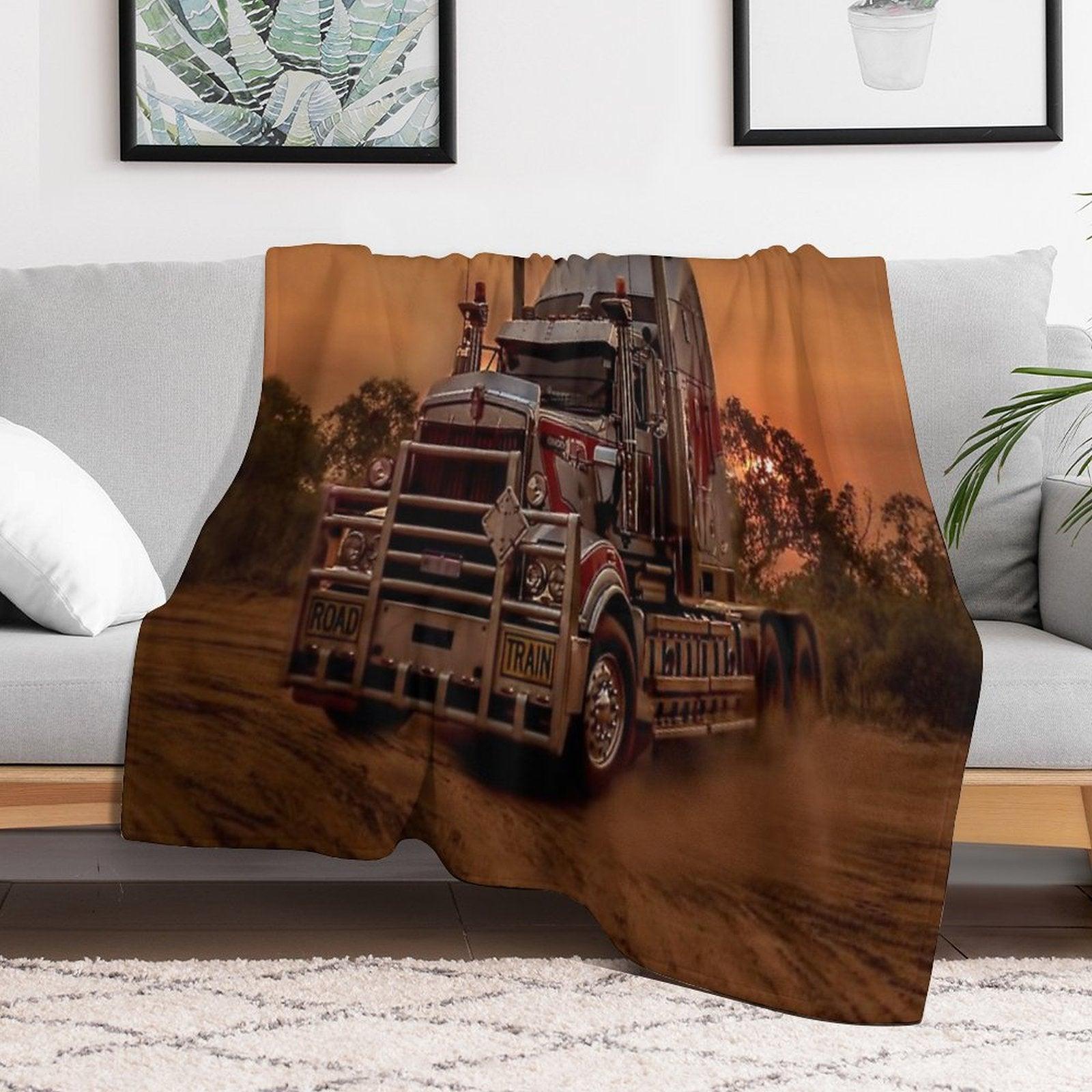 Prime Mover Kenworth Truck at Sunset Throw Blanket