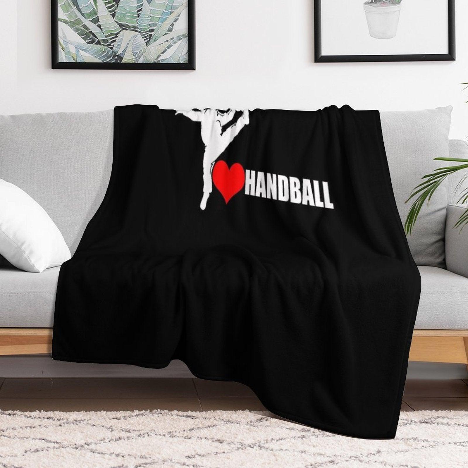 I Love Handball  Handballer Love Goalie Handball Lover Throw Blanket
