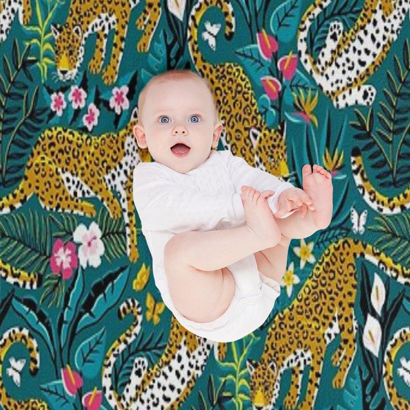 Dancing Jaguar Jungle Throw Blanket