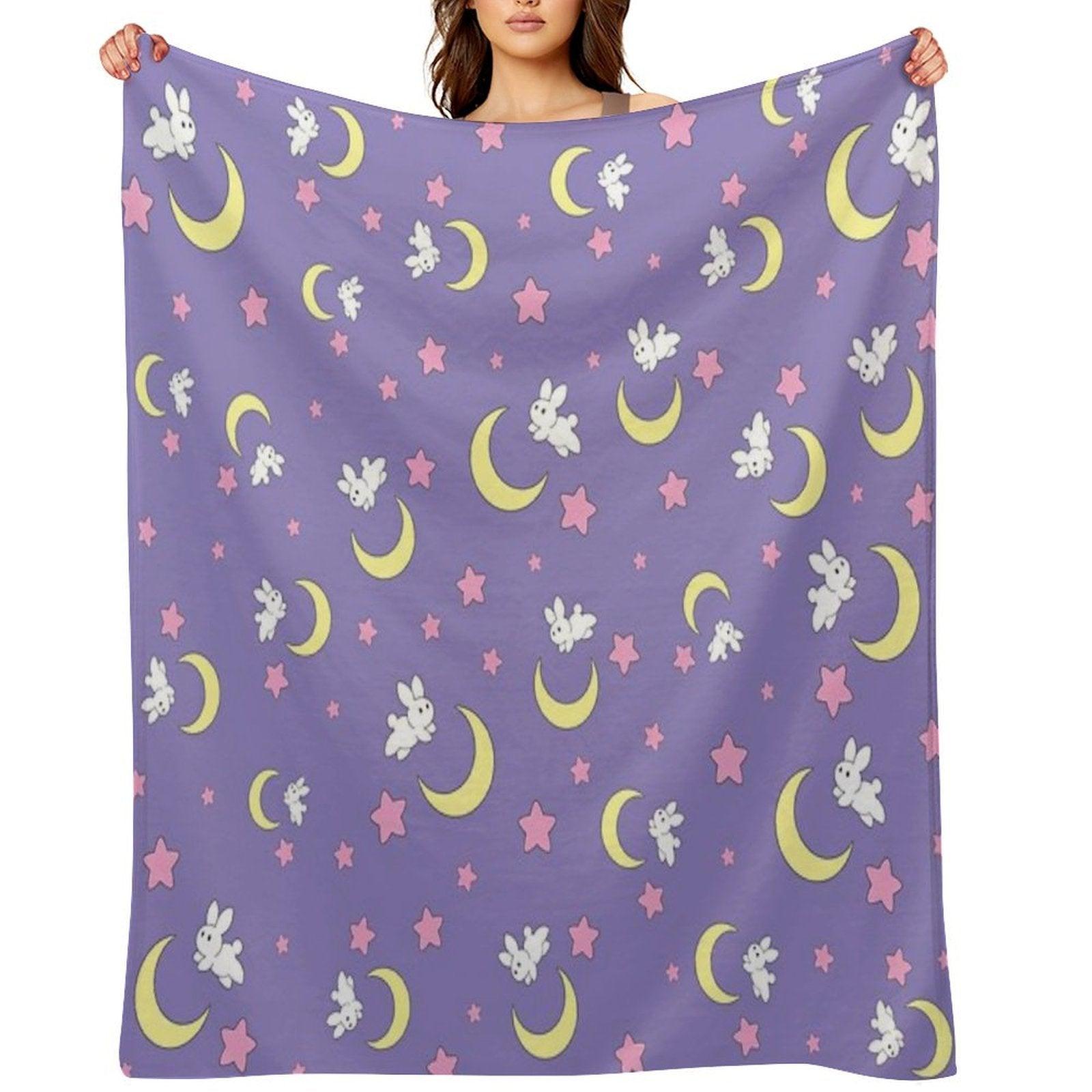 Rabbit of The Moon Throw Blanket