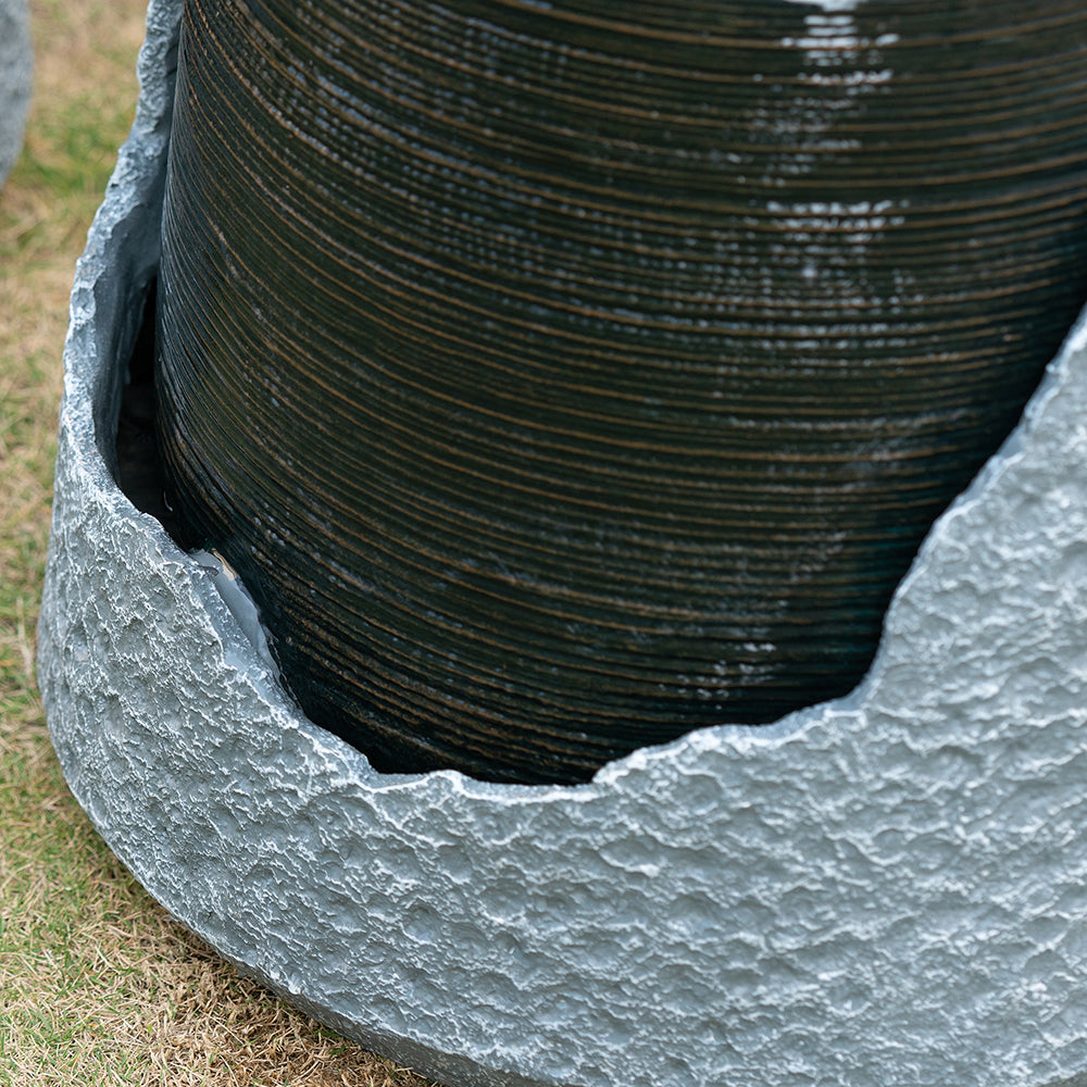 Resin Cut Away Urn Outdoor Water Fountain 18 Inch