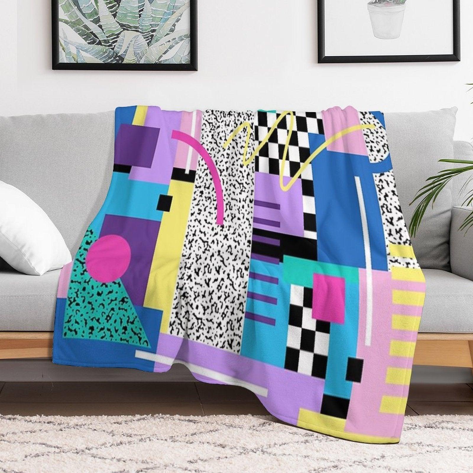 Memphis Pattern 110 - Retro 90s  80s Throw Blanket
