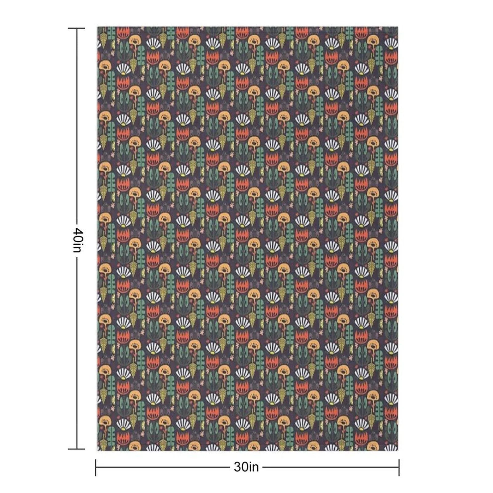 Scandinavian Wildflowers Throw Blanket