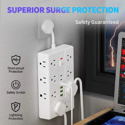 22-in-1 Multi-Functional Power Strip – 16 Sockets, 3 USB-A & 3 USB-C