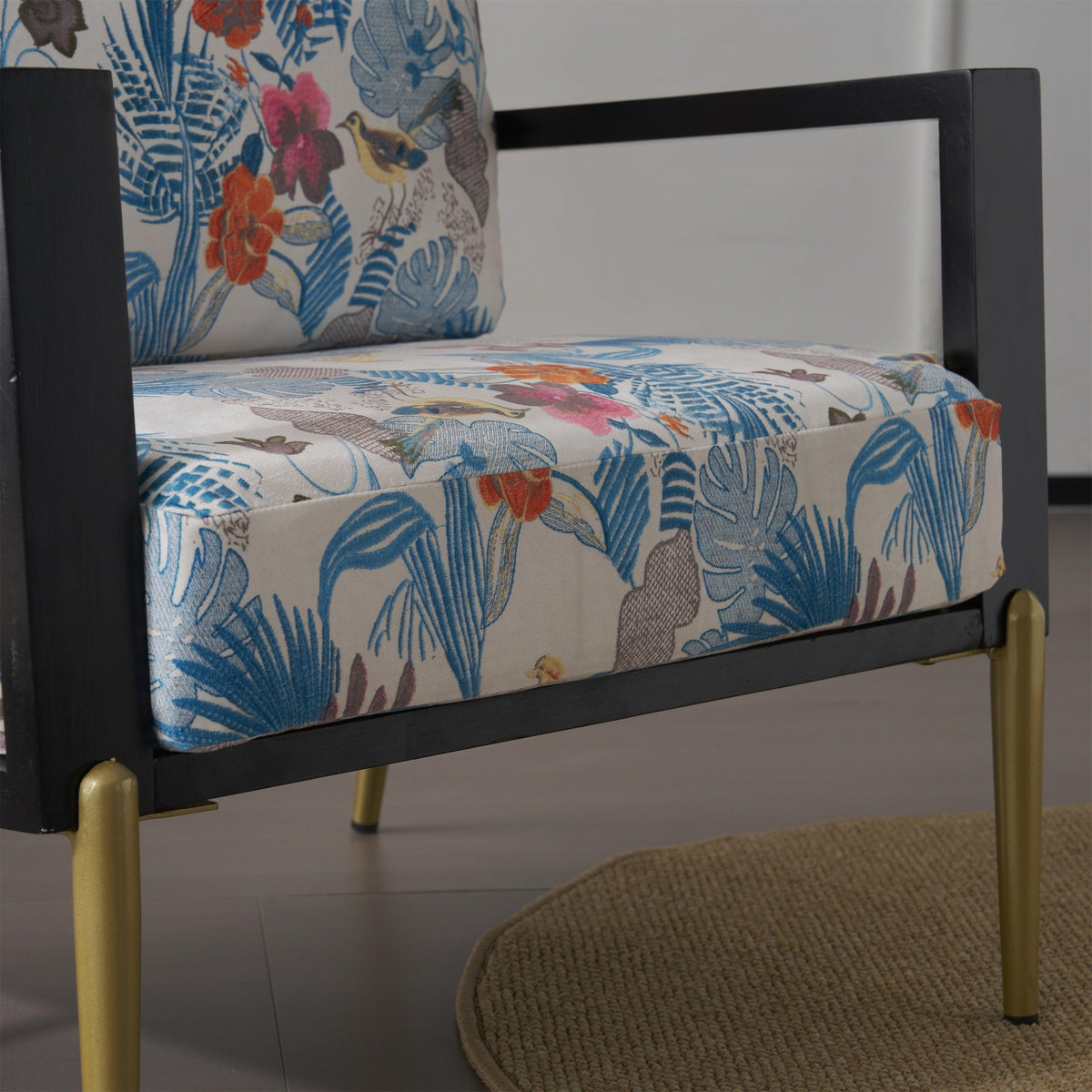 Mid-Century Modern Armchair with Solid Wood Frame