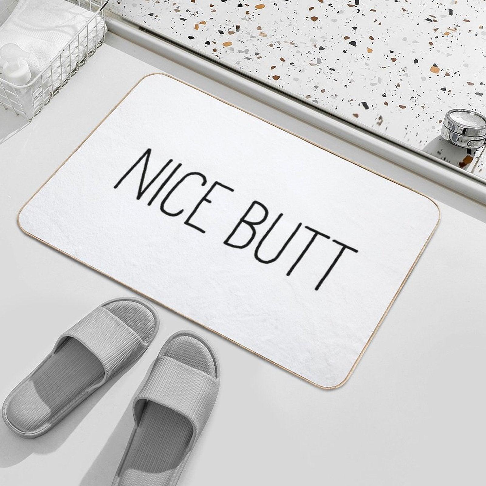 Nice Butt White Bath Mat