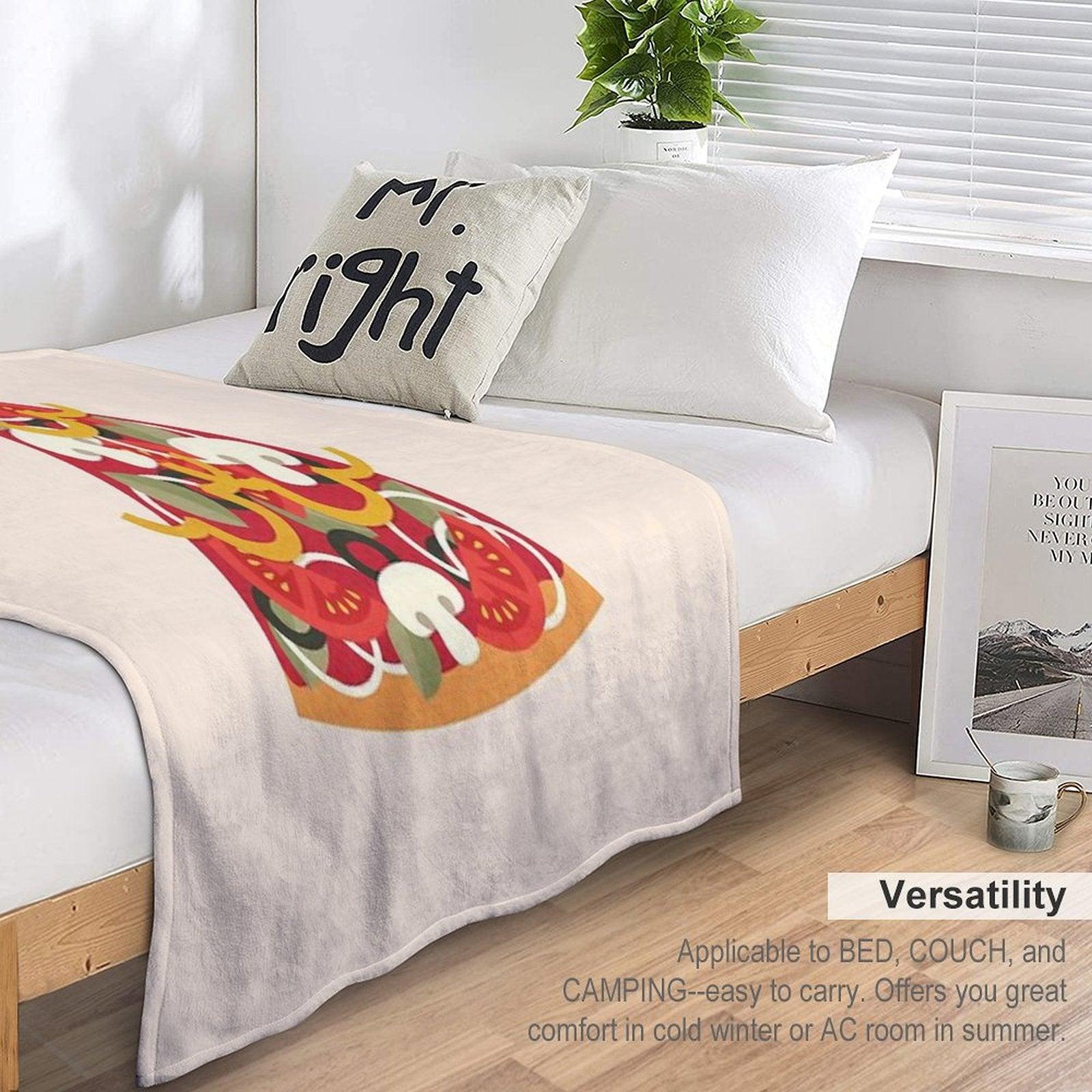 Pizza on Earth - Vegetarian Version Throw Blanket