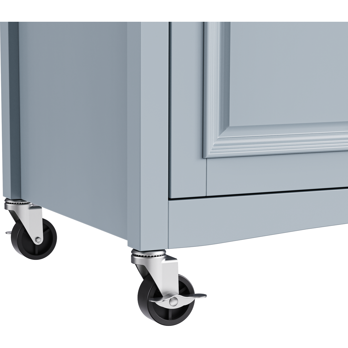K&K 52'' Kitchen Island with Drop Leaf, Embossed Texture Kitchen Island on Wheels with Spice Rack, Towel Rack, 2 Doors and 5 Drawers, Kitchen Storage Cart with Adjustable Shelf for Kitchen, Blue Grey
