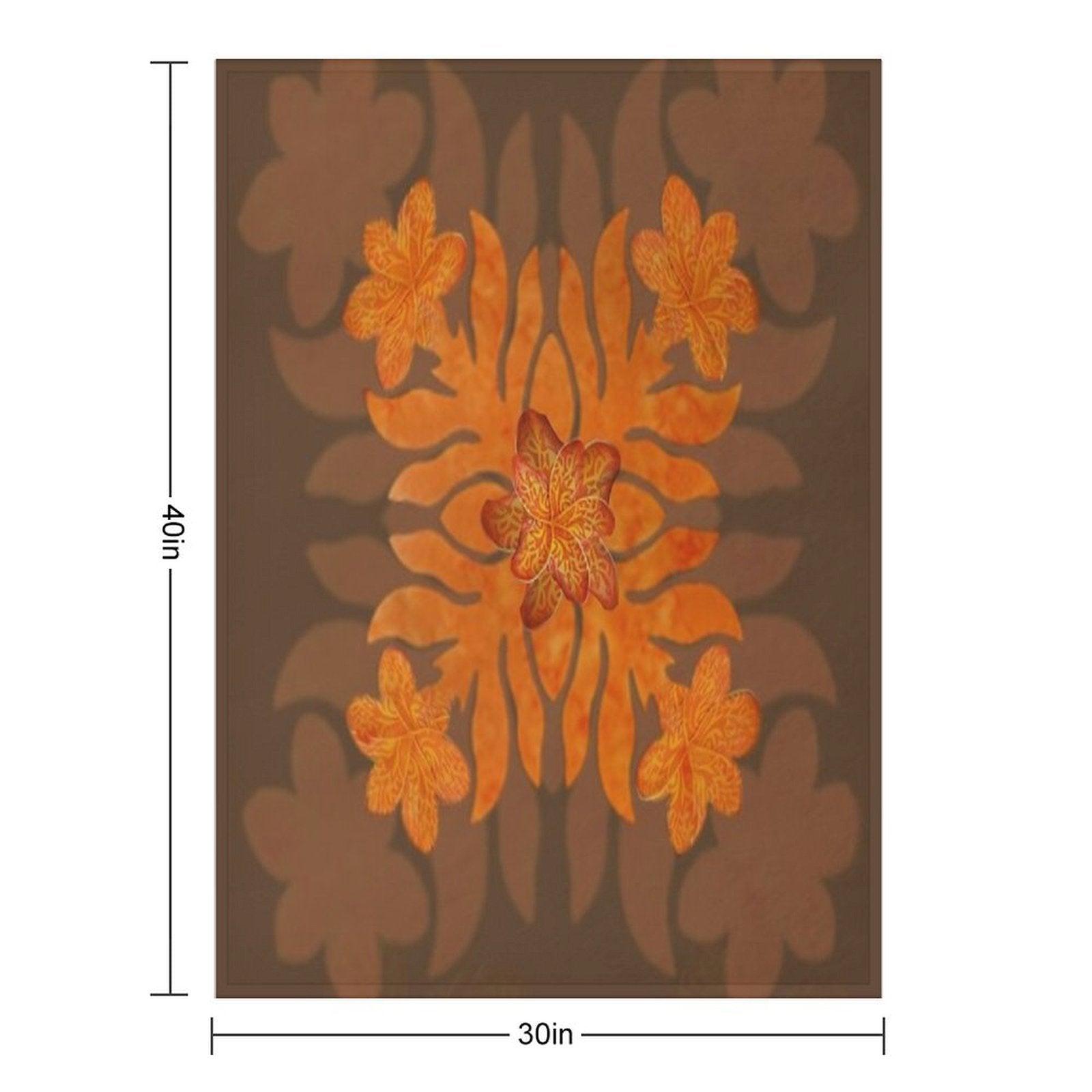 Hawaiian Quilt Series Plumeria Throw Blanket