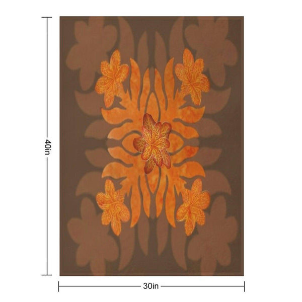Hawaiian Quilt Series Plumeria Throw Blanket