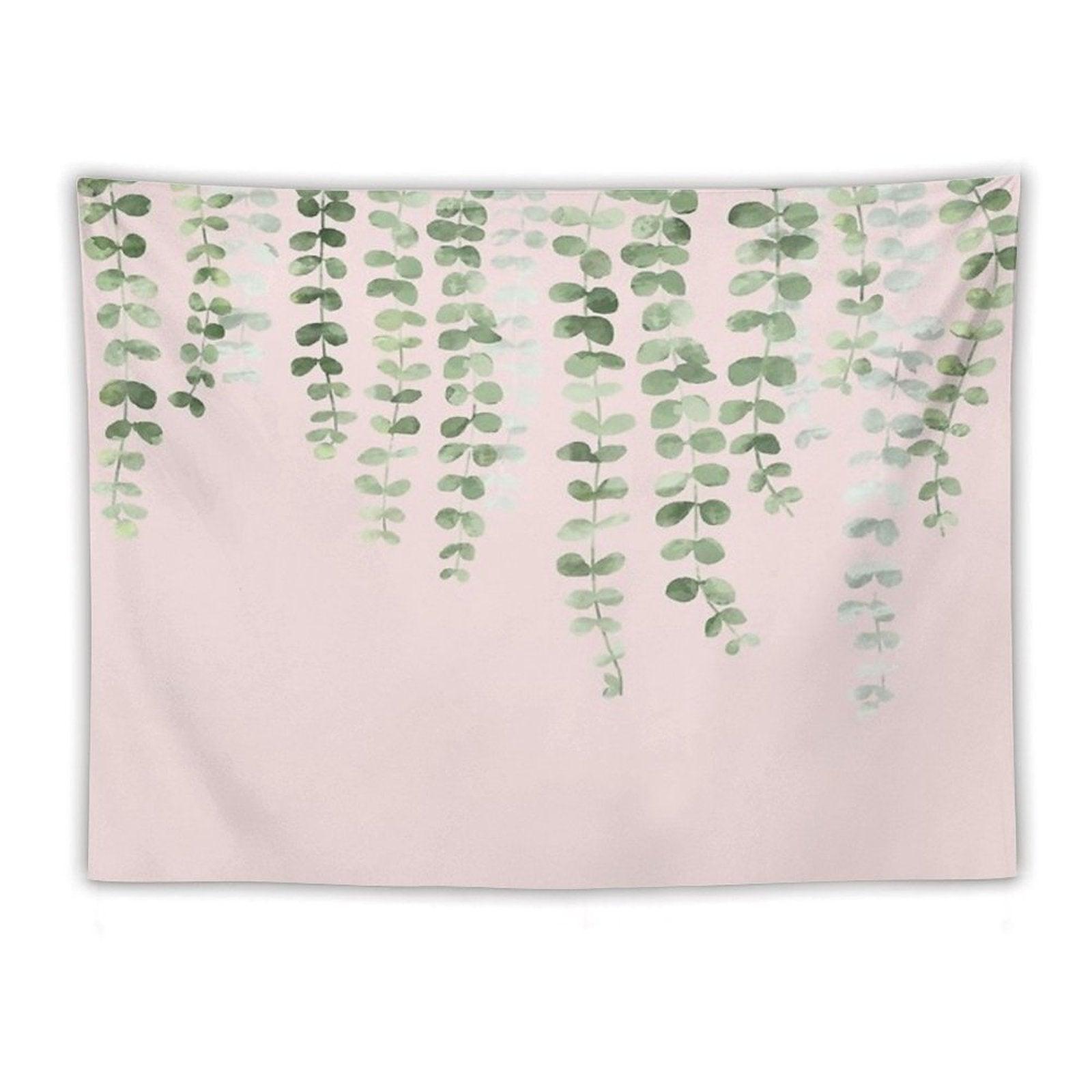Eucalyptus Watercolor Pink Tapestry