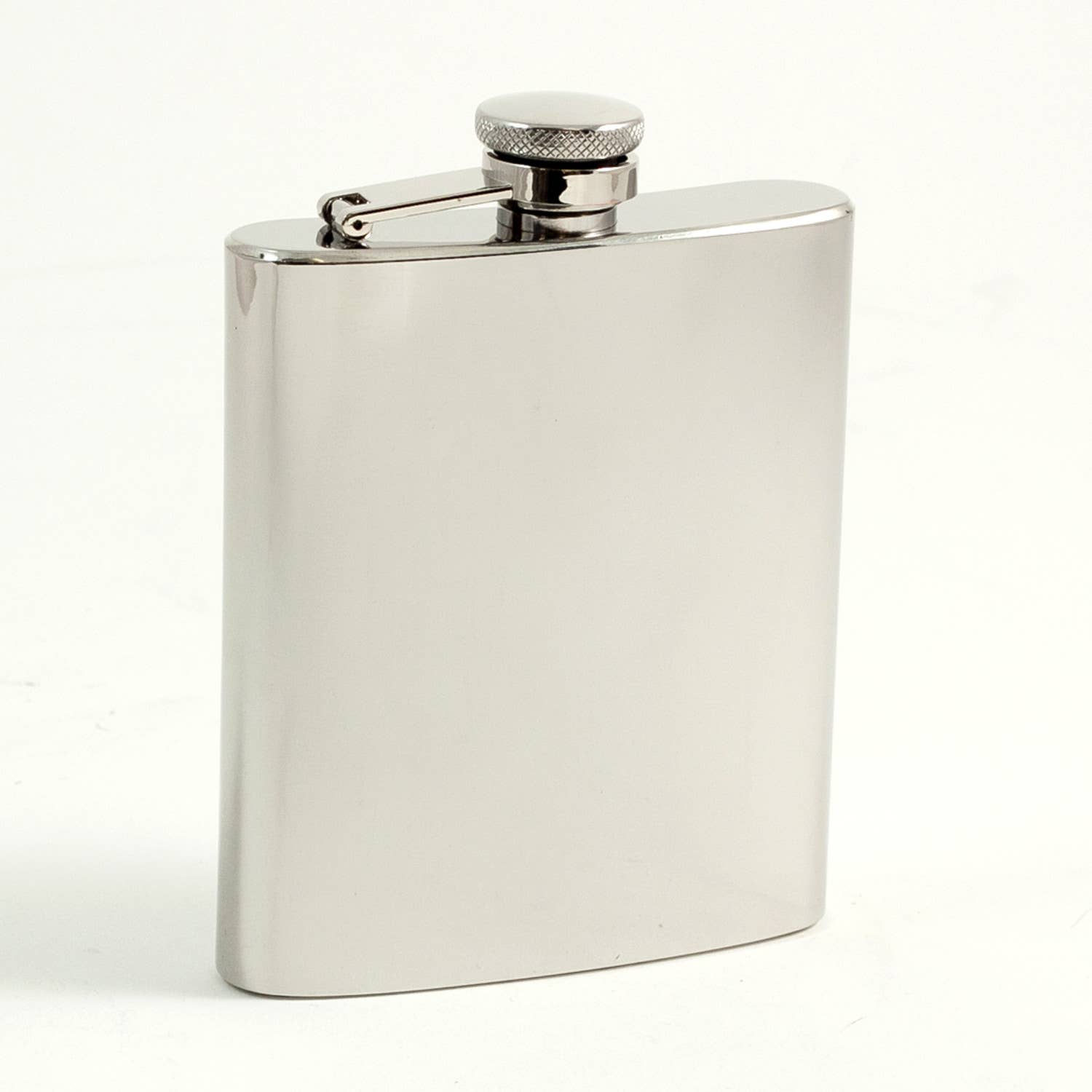 Stainless Steel Flask 7 oz Mirror Finish With Captive Cap - Leak Proof Portable Drink Container